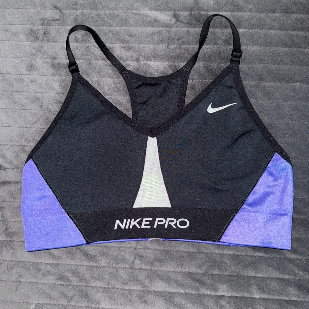 Nike Black and Purple Sports Bra Medium Support
